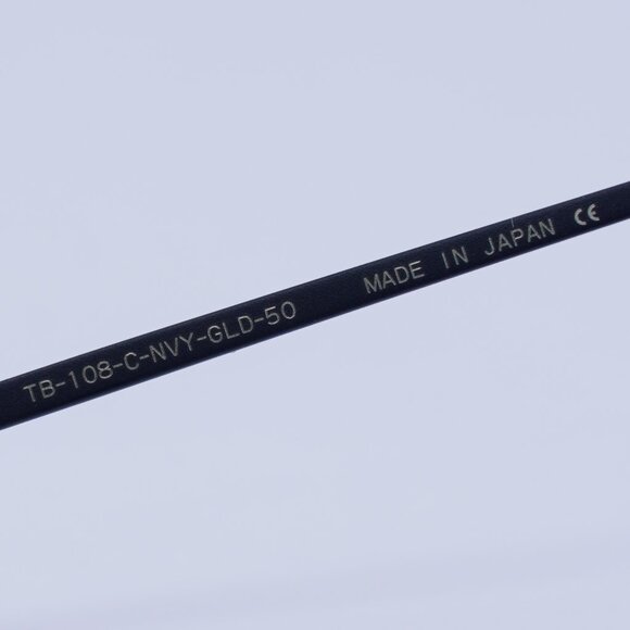 🕶️ New Thom Browne TB108 CNVYGLD50 Eyeglasses - Black/Gold Frame 50mm - Picture 7 of 9